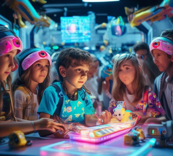 手工亲子科技活动，科技与童心，未来的孩子们